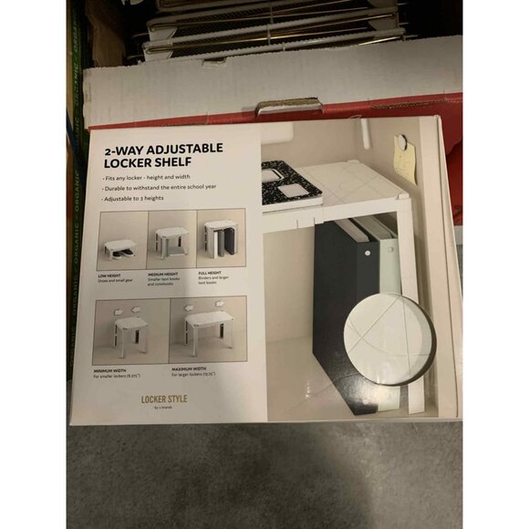 U Brands 2 Way Adjustable Locker Shelf  3PK White 8.375”to13.75" Varying Heights - Picture 3 of 5